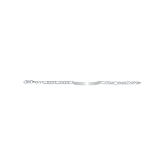 Sterling Silver Rhodium Plated Figaro ID Bracelet (4.6mm) (ID-FIG-100-RH)