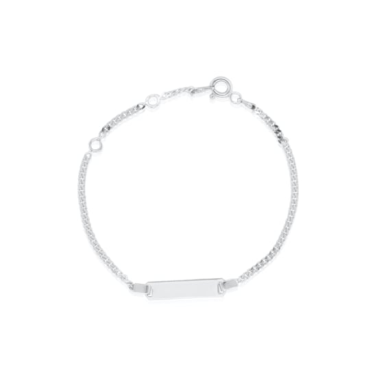 Sterling Silver ID Bracelet Curb Baby's 2mm