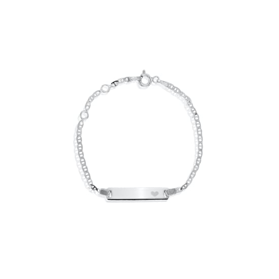 Sterling Silver ID Bracelet Flat Marina Baby (IDB-B-10)
