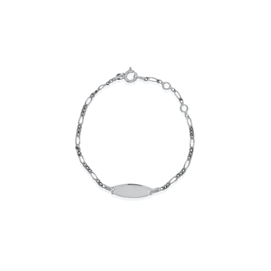 Sterling Silver ID Bracelet Figaro Baby's 2mm 6inch (IDB-B-12)