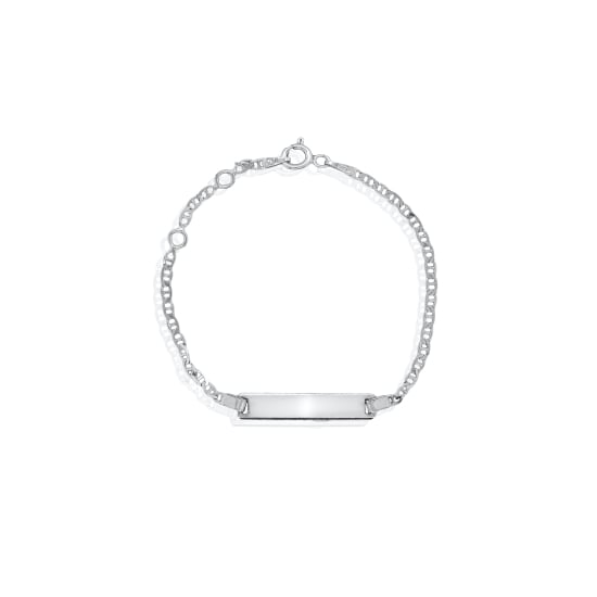 Sterling Silver ID Bracelet Flat Marina Baby IDB-B-2