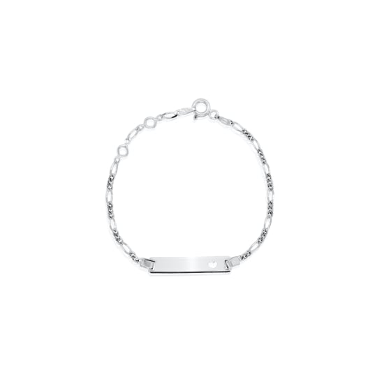 Sterling Silver ID Bracelet Figaro Baby (IDB-B-8)