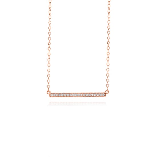 Sterling Silver CZ Bar Necklace (N-1104)