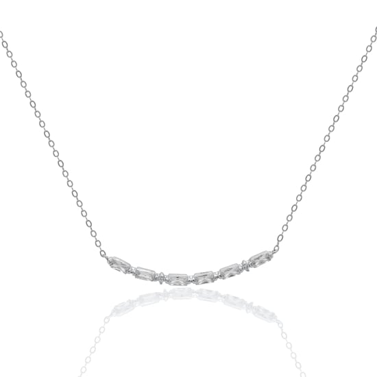 Sterling Silver CZ Morse Code MAMA Morse Necklace (N-1640)