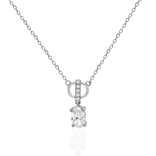 Sterling Silver Rhodium Plated Lab Diamond 0.4ct Necklace (N-LGD-1014-RH)