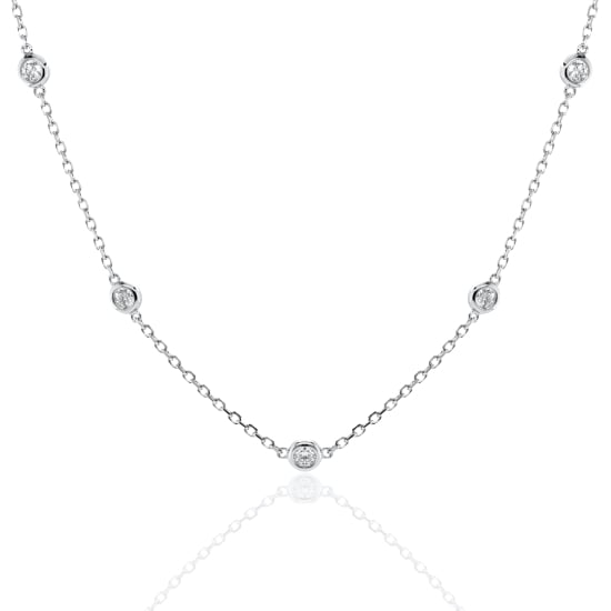 Sterling Silver Lab Diamond TCW 1.0ct By the Yard Necklace (N-LGD-1007)