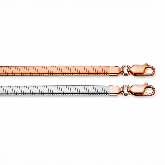 Sterling Siver Rosegold Vermeil Fancy Chain Omega Two-tone 01 (OMEGA-TT-R-4) 4.0mm