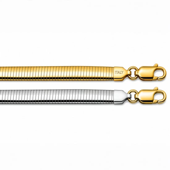 Sterling Siver Fancy Chain Omega Two-tone 01 (OMEGA-TT4) 4.0mm