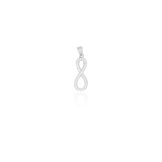 Sterling Siver Unbalanced CZ Infinity Pendant (P-1276)