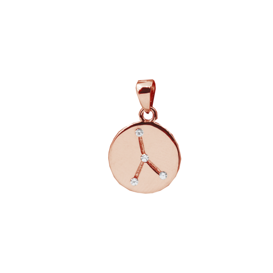 Sterling Silver CZ Cancer Zodiac Sign Pendant (P-1419-CAN)