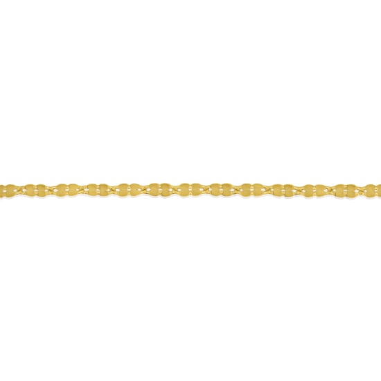 10K Yellow Gold Flake Buckle Chain By inch 2mm (PERM-FBUC-040-10)