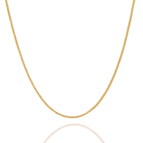 Sterling Silver Gold Vermeil Fancy Chain Popcorn 1.8mm (POP-1-G)