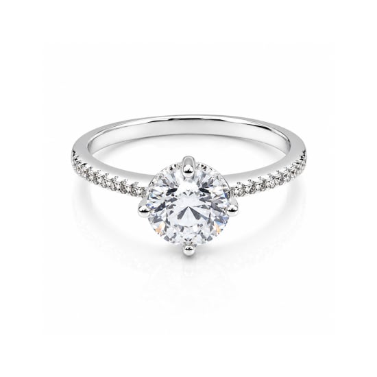 Sterling Silver CZ round ring (R-1512)