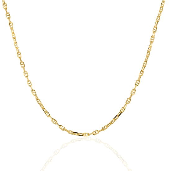 Sterling Silver Gold Vermeil Rolo Marina DC Chain 2mm (RM60-G)