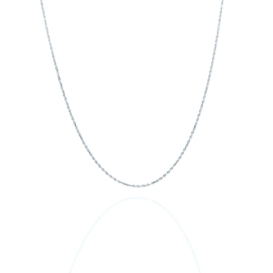 14K White Gold Chain Necklace Rope 1.25mm (ROPE-010-14W)