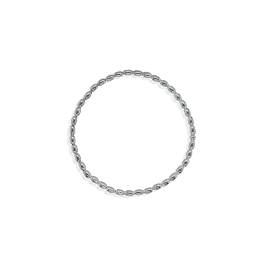 Sterling Silver Rice Bead Stretch Bracelet (SB-1030)