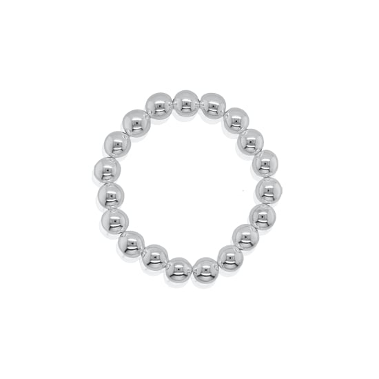 Sterling Silver 10mm Ball Stretch Bracelet (SB-1033)