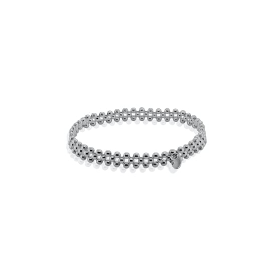 Sterling Silver Plain Net Stretch Bracelet (SB-1034)