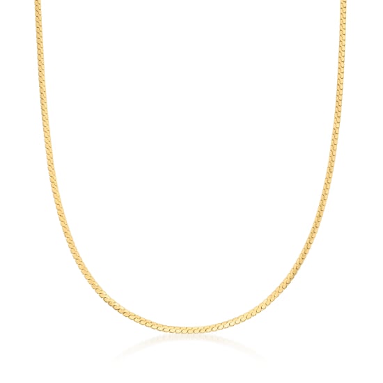 Sterling Silver Gold Vermeil Serpentine Chain 3mm (SERP100-G)