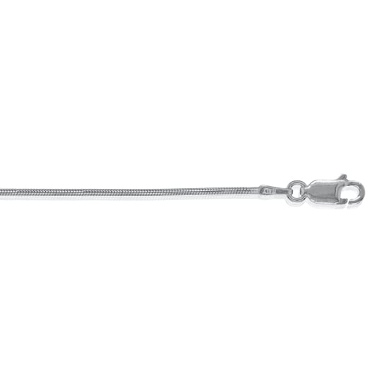 Sterling Silver Rhodium Plated Basic Chain Snake 02  (SNAKE25-RH) 1mm