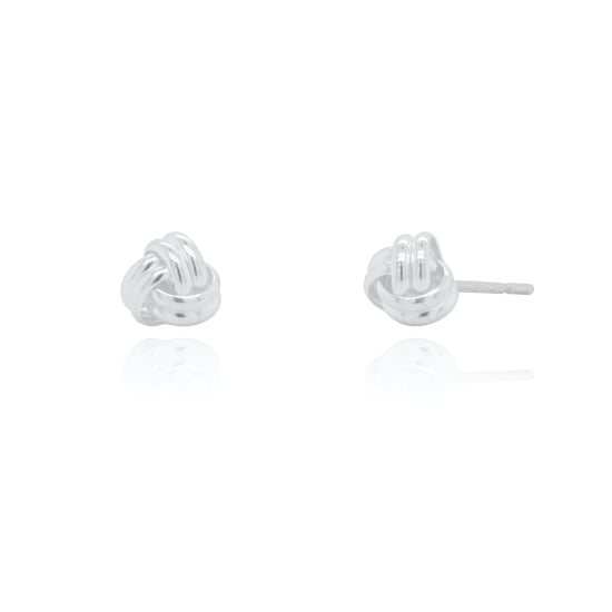 Sterling Silver Plain Love Knot Stud Earrings ~10mm (ST-1008)