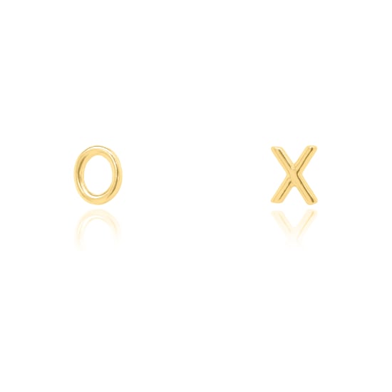 Sterling Silver Plain XO Stud Earrings (ST-1184)