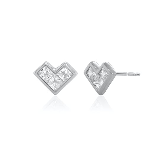 Sterling Silver Trio CZ Stud Earrings (ST-1735)