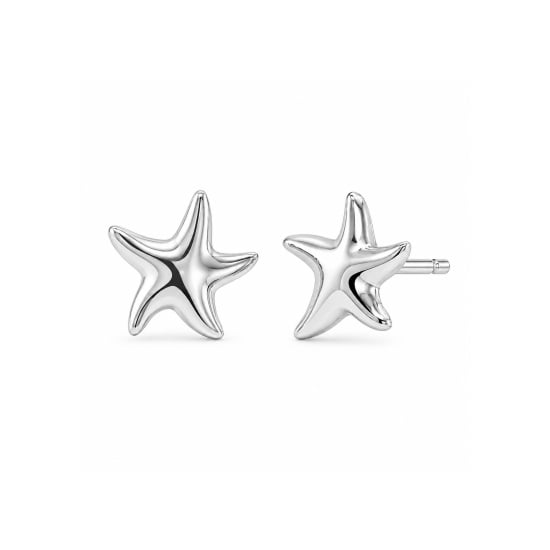 Sterling Silver Starfish Stud Earrings (ST-1742)