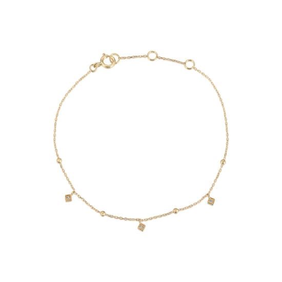 14K Yellow Gold Alternating Geometric Bracelet (GB-14-1002)