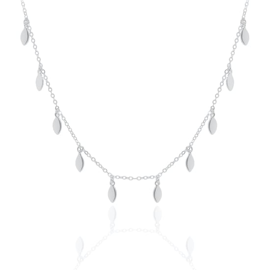 Sterling Silver Mini Tear Drop Dangling Choker (CH-1017)