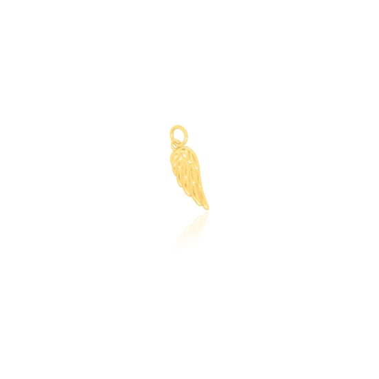 Sterling Silver Gold Vermeil Angel Wing Charm (P-1496)