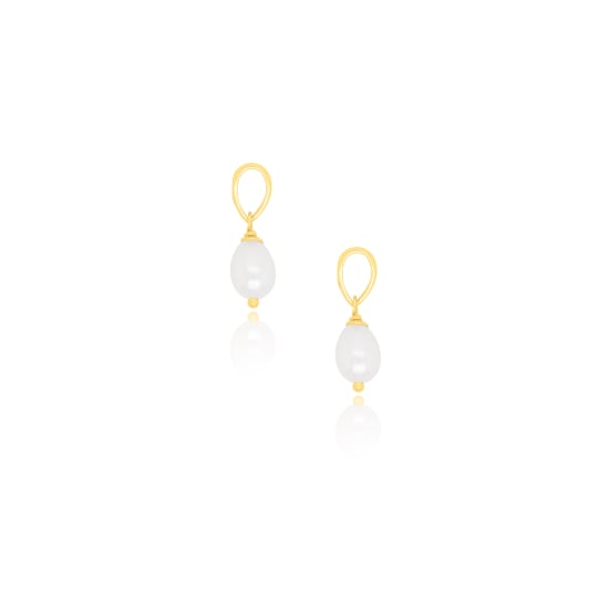 Sterling Silver Gold Vermeil Freshwater Pearl Charm- Pack of 2 (P-1498)