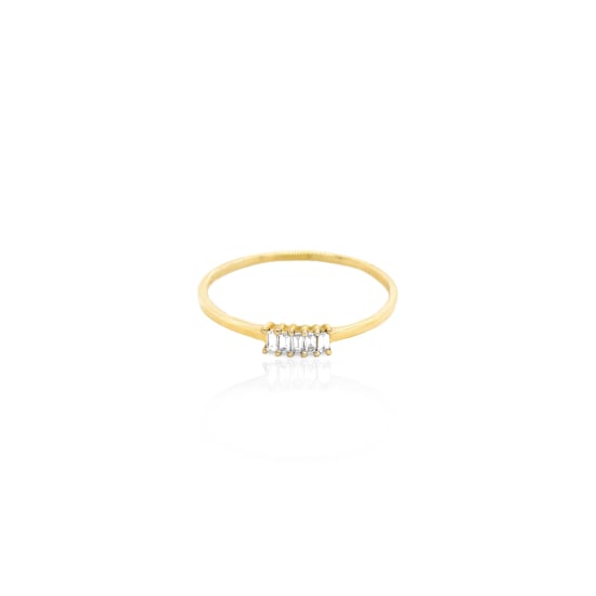 14k Yellow Gold Vertical Baguette Diamond Stacking Ring (GR-14-1004)