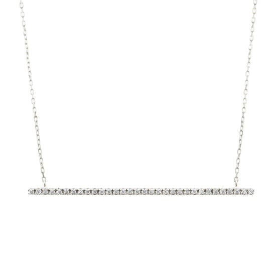 10K Gold & Diamond Long Bar Necklace .18CTW (GC-10-1169)