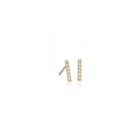 14K Gold & Diamond Bar Studs .07TCW (GE-14-1167)