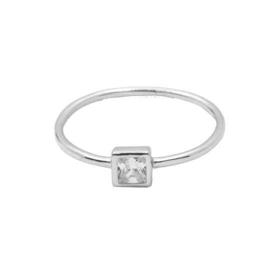 Square CZ Bezel Ring (R-1427)