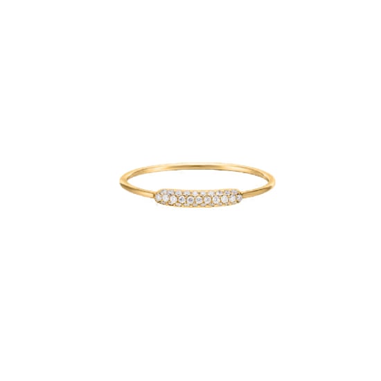 14k Yellow Gold Sleeved Pave Diamond Ring (GR-14-1010)