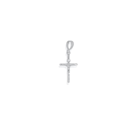 Sterling Silver Rhodium Plated Reglious Cross Pendant (P-1514)