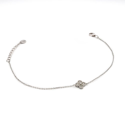 Sterling Silver Lab Diamond TCW 0.2ct Clover Bracelet (BR-LGD-1001)