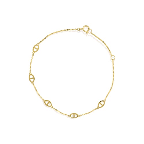 10K Yellow Gold Oval Link By the Yard Bracelet (GB-10-1152-YG)