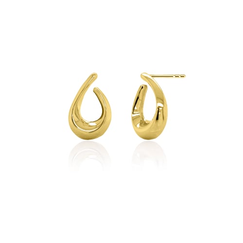 10K Yellow Gold U Shaped Stud Earrings (GE-10-1148-YG)