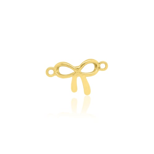 10K Yellow Gold Ribbon Bow Permanent Jewellery Charm (PERM-C-0015-YG)